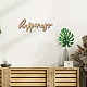 CREATCABIN Happiness Wood Crafts Word Cutout Wooden Sign Laser Wooden Sign Ornaments Art Hanging Word Sign Rustic Wall Decor Unfinished Cutouts Wooden Decoration for Personalized Home 4.4 x 12Inch WOOD-WH0113-115-6