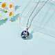 Bird and Flower Alloy Pendant Necklace with Rhinestone JN1016A-3