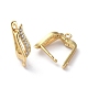 Brass Micro Pave Cubic Zirconia Hoop Earring Findings with Latch Back Closure ZIRC-G158-16G-2
