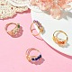 4 anello per dito con perline rotonde con pietre preziose miste naturali in stile 4 pezzi RJEW-TA00103-5
