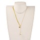 Brass Lariat Necklaces NJEW-JN03000-5