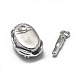 Rhodium Plated 925 Sterling Silver Bayonet Clasps STER-L057-009P-3