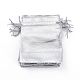 オーガンジーバッグ巾着袋  長方形  銀  12x9cm OP-S009-12x9cm-01-4