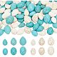 Aricraft 96 pièces 12 styles cabochons teints turquoise synthétique G-AR0005-55-1