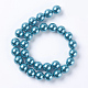 Brins de perles rondes en verre teinté écologique HY-A002-14mm-RB073N-2