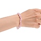 Natural Rose Quartz Bead Stretch Bracelets BJEW-K213-01-4