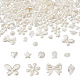 Craftdady 180 個 9 スタイル abs プラスチック模造真珠ビーズ  スター＆ハート＆フラワー  乳白色  10~25x9~29.5x4~7.5mm  穴：1.2~1.8mm  20個/スタイル OACR-CD0001-08-1