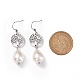 Orecchini pendenti con perle naturali a goccia EJEW-JE02792-3