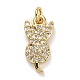 Brass Micro Pave Clear Cubic Zirconia Charms ZIRC-E165-09G-1