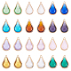 Superfindings 24pcs 12 pendentifs en verre en forme de larme de couleur avec des accessoires en laiton à facettes pendentifs en strass en forme de larme transparent19x12x8mm breloque en cristal de goutte d'eau pour la fabrication de bijoux de collier GLAA-FH0001-41-1