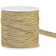 BENECREAT 25m Glitter Metallic Elastic Strap 6mm Light Gold Flat Nylon Elastic Cords for Bowknot Making EC-BC0001-47B-1
