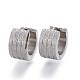 Текстурированные серьги-кольца 304 из нержавеющей стали EJEW-L252-014P-1