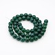 Sarcelle naturelle perles rondes de jade brins G-P070-09-6mm-2