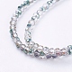 Half Plated Faceted Rondelle Electroplate Glass Bead Strands X-EGLA-D020-3x2mm-15-3