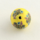 Handmade Flower Pattern Polymer Clay Beads X-CLAY-Q173-M-3