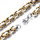 Two Tone 201 Stainless Steel Byzantine Chain Bracelet for Men Women BJEW-S057-87B-3