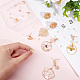 CREATCABIN 1 Box 10Pcs 5 Style Stud Earring Findings Real 18K Gold Plated Brass Butterfly Bees Flower Earring Posts with Loop 50Pcs Jump Rings 50Pcs Ear Nuts for DIY Jewelry Making Supplies KK-CN0001-88-3