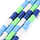 Fixed 4 Color Handmade Polymer Clay Bead Strands CLAY-S096-029G-1