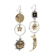 Alloy Moon & Sun & Star Asymmetrical Earrings EJEW-B015-03-1