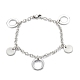 304 Stainless Steel Charm Bracelets STAS-A052-27P-1