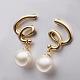 Helix & Round Tin Alloy Imitation Pearl Dangle Earrings For Women EJEW-BB13470-G-2