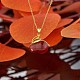 Red Dyed Natural White Jade & Cubic Zirconia Bunny Pendant Necklace JN1072A-7