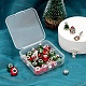 36pcs 8 juegos de perlas de vidrio de aleación de estilo europeo con temática navideña de estilo DIY-LS0003-11-6