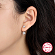 Boucles d'oreilles à tige en argent sterling plaqué rhodium 925 avant et arrière UH8089-3