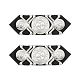 Superfindings 2 pièces insignes d'épaule rétro motif étoile épaulettes avec épingle noir hexagone patch épaulette pour hommes et femmes FIND-FH0005-40B-1
