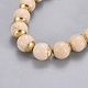 Bracelets extensibles en perles fossiles naturelles BJEW-JB04178-2