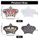BENECREAT 4Pcs 2 Styles Crown Shape Embroidery Sequins Patches DIY-BC0006-74-2