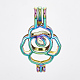 Plated Alloy Bead Cage Pendants PALLOY-S119-088-1