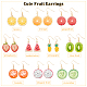 Anattasoul 10 paires 10 styles boucles d'oreilles pendantes en alliage ananas et pitaya EJEW-AN0001-37-3