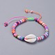 Eco-Friendly Handmade Polymer Clay Heishi Beads Kids Braided Bracelets BJEW-JB04317-2