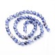 Brins de perles de jaspe de tache bleue naturelle X-GSR6mmC036-3
