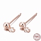 925 Sterling Silver Ear Stud Findings STER-K167-042A-RG-1