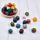 SUNNYCLUE Painted Natural Wooden Beads WOOD-SC0001-18-3