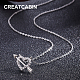 Creatcabin rhodinierte Halskette mit 925 Anhänger aus Sterlingsilber SJEW-CN0001-05-6