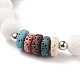 Bracelet extensible en perles de lave naturelle (teintes) BJEW-TA00122-02-4