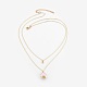 Natural Keshi Pearl Tiered Necklaces NJEW-JN02255-02-1