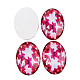 Cabochons ovales en verre de fleur géométrique X-GGLA-N003-20x30-G20-2