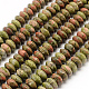 Rondelle Natural Unakite Beads Strands G-R309-14-1