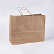 クラフト紙袋  ギフトバッグ  ショッピングバッグ  茶色の紙袋  ハンドル付き  サドルブラウン  32x11x25cm CARB-WH0004-A-01-1