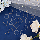 SUPERFINDINGS 96Pcs 16 Style Brass Linking Rings Round Teardrop Links Triangle Square Earrings Beading Hoop Open Bezels Linking Rings for Necklaces Bracelets Jewelry Making KK-FH0006-98-5