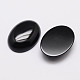 Oval Natural Black Agate Cabochons G-K020-14x10mm-01-2