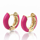 Brass Huggie Hoop Earrings EJEW-S209-01D-1
