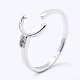 Componentes del anillo de dedo tipo puño de plata de ley 925 con baño de rodio ajustable STER-I016-045P-4