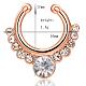 Personality Brass Cubic Zirconia Clip-on Nose Septum Rings AJEW-EE0002-001G-01-2