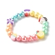 Set di braccialetti elasticizzati con perline acriliche opache per bambini BJEW-JB06403-4