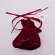 Bolsas de terciopelo para joyería con cordón y perlas de imitación de plástico TP-CJC0001-03A-2